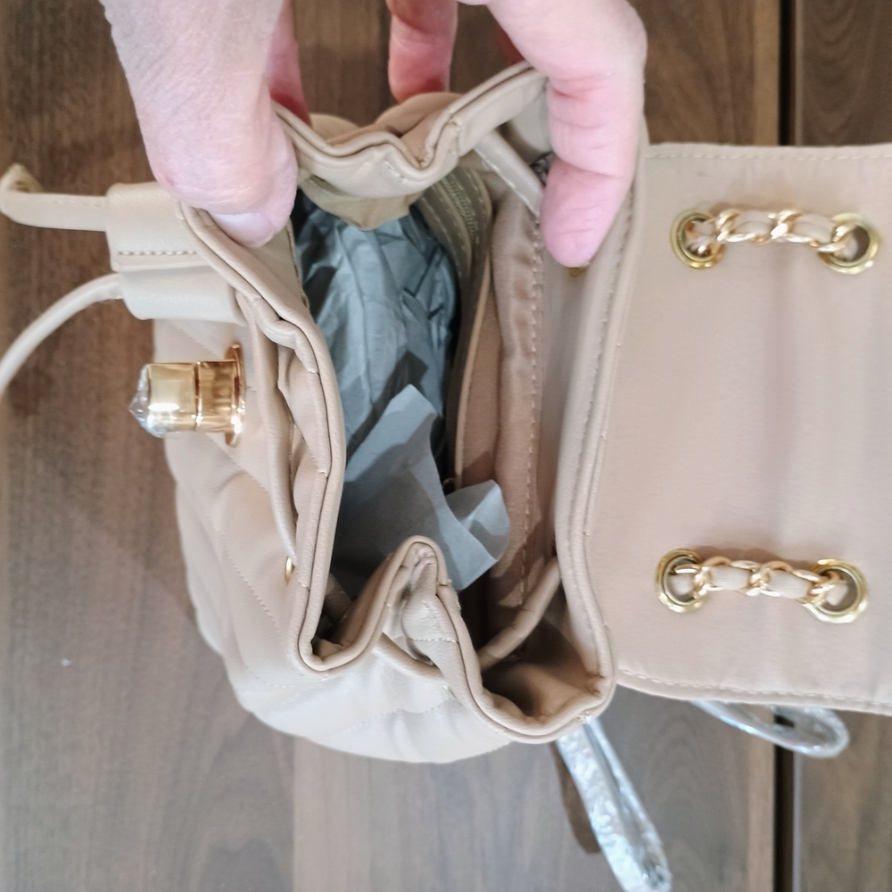 bebe Beige Mini Bag with Gold Chain - Picture 7 of 7